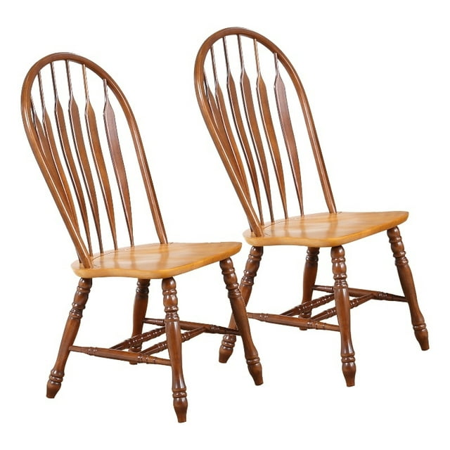 Chaises Confort Windsor en Muscade Marron/chêne Clair (2 Pièces)