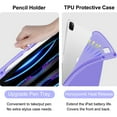 thumbnail image 5 of iPad Keyboard Case for iPad Pro 12.9” 2022/2021/2020 (6th/5th/4th Gen), Built-in Pencil Charging Holder 7-Color Backlit Wireless BT Magnetic Keyboard Auto Sleep/Wake Function-Purple, 5 of 6
