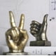 thumbnail image 2 of Bonita compra Mano Dedo Gesto Escritorio Estatuas Dedos Escultura Hogar creativo Sala Gabinete Estante Decoración (pulgares arriba en oro) Feliz Sencillez, 2 of 5