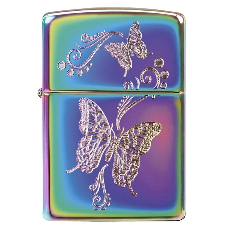 Zippo Multi Color Pocket Lighter, Butterflies Engraved, Windproof