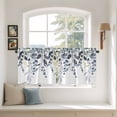 thumbnail image 2 of Blue Grey Eucalyptus Tier Curtains 36 Inch Length, Watercolor Spring Weeping Botanical Cafe Short Curtains for Bathroom Over Sink, Small Kitchen Curtain Light Filtering Drapes 2 Panels 27.5"Wx36"L, 2 of 8