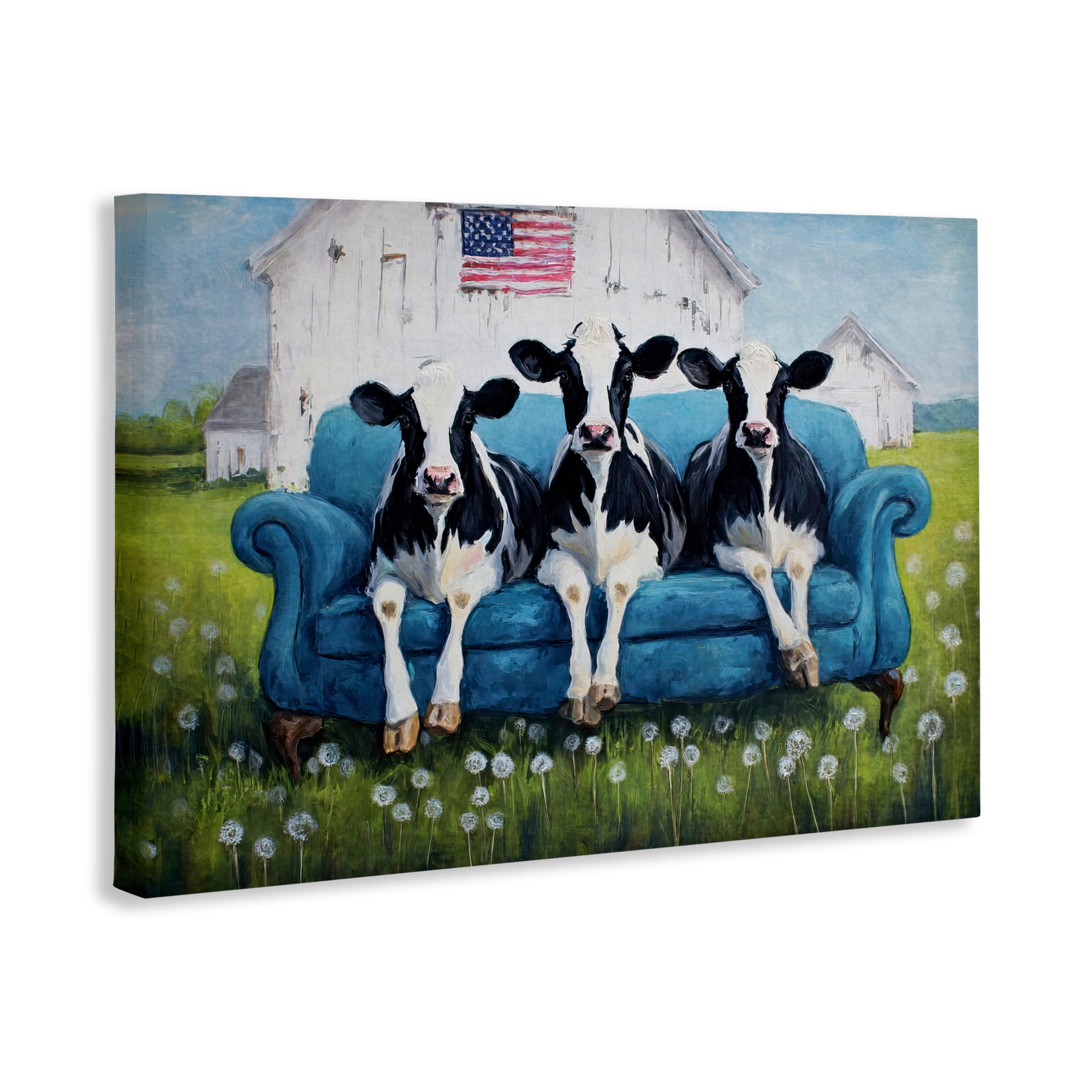 Stupell Industries Barnyard Sofa Sisters Canvas Wall Art, design by Tina LeCour