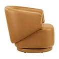 thumbnail image 3 of Modway Celestia Upholstered Vegan Faux Leather & Wood Swivel Chair in Tan, 3 of 9