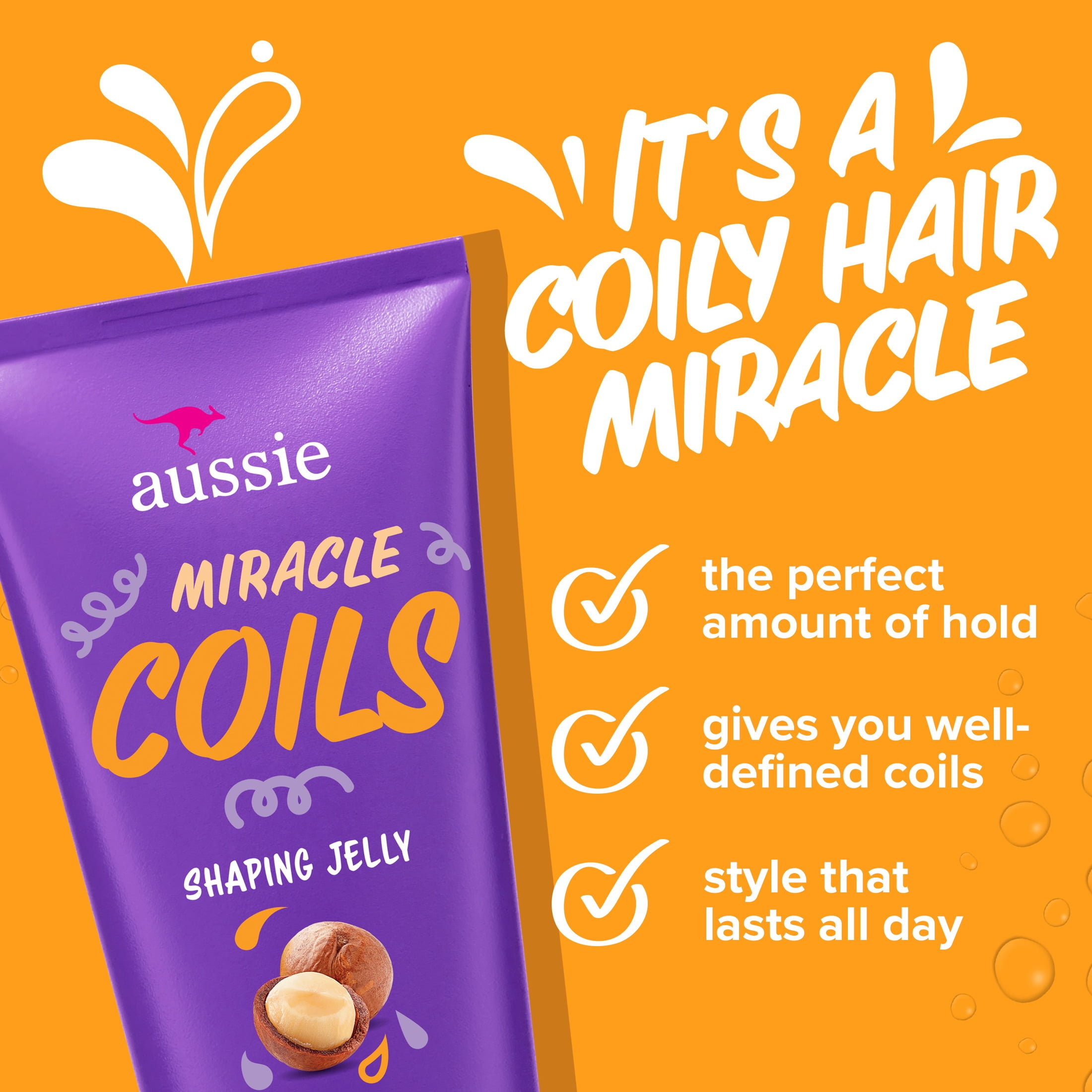 (3 pack) Aussie Miracle Coils Sulfate-Free Shaping Jelly with Cocoa Butter 6.8 fl oz