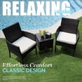 thumbnail image 5 of DIMAR GARDEN 3 Pieces Outdoor Rattan Patio Conversation Set, Black, 5 of 6