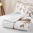 thumbnail image 4 of Homewish Bohemian Dreamcatcher Bed Spread Queen,Dreamy Feather Queen Coverlet Set,White Brown,3 Pieces, 4 of 7