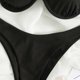 thumbnail image 5 of Traje de baño para mujer, bikini de dos piezas con hombros descubiertos y soporte de acero, color liso, trajes de baño para mujer, conjuntos de bikini para mujer, trajes de baño de bikini para mujer, 5 of 5