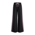 thumbnail image 5 of Landzoo One Wide Leg Baggy Track Pants Low Rise Side Striped Slouchy Palazzo Sweatpants Soft Beautiful Women's Casual Trousers, 5 of 5