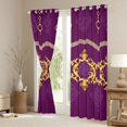 thumbnail image 4 of Feelyou Hippie Tribal Damask Black Out Curtains for Adult, Mandala Bohemian Curtains Pack of 2 (42x63 Each), Vintage Boho Purple Gold Bedroom Curtains, Blackout Curtains Room Decor, 4 of 7