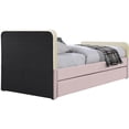 thumbnail image 3 of Bowery Hill Lit Gigogne Simple Contemporain en Velours Rose/lit avec Rangement, 3 of 9