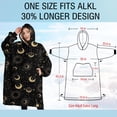 thumbnail image 4 of Oversized Wearable Blanket Hoodie,Black Gold Sun Moon Pattern Sherpa Blanket Hoodie with Super Pockets,Super Warm Fuzzy Pullover for Women & Men, 4 of 6