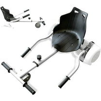 HoverFUN Hover Kart Go Kart Adjustable Seat Attachment for 6.5" Hover-Board Buggy - White