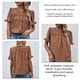 thumbnail image 5 of Camisa de manga corta con volantes para mujer Blusa de cuello redondo con estampado de flores para fiestas Compras Viajes de ocio al aire libre Marrón S, 5 of 6