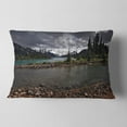 thumbnail image 2 of Designart Dark Sky over Crystal Clear Lake - Landscape Printed Throw Pillow - 12x20, 2 of 5