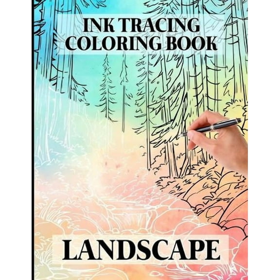 Christina A Wiemers Ink Tracing Landscape Coloring Book (Paperback)