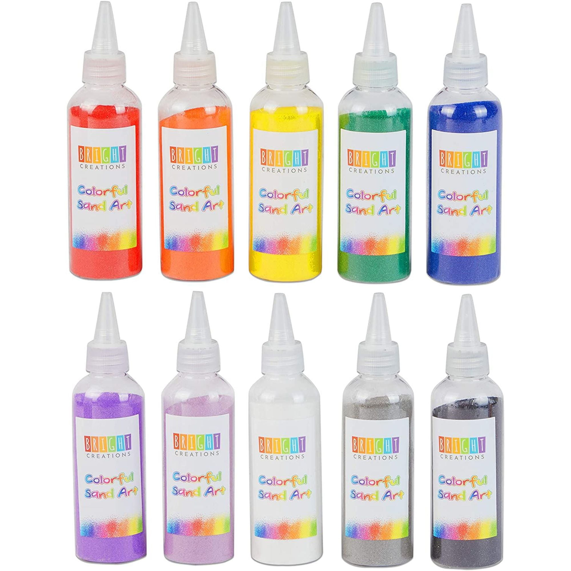 10 Pack Craft Colored Sand Bottles for Arts and Crafts, Vase Filler, 10