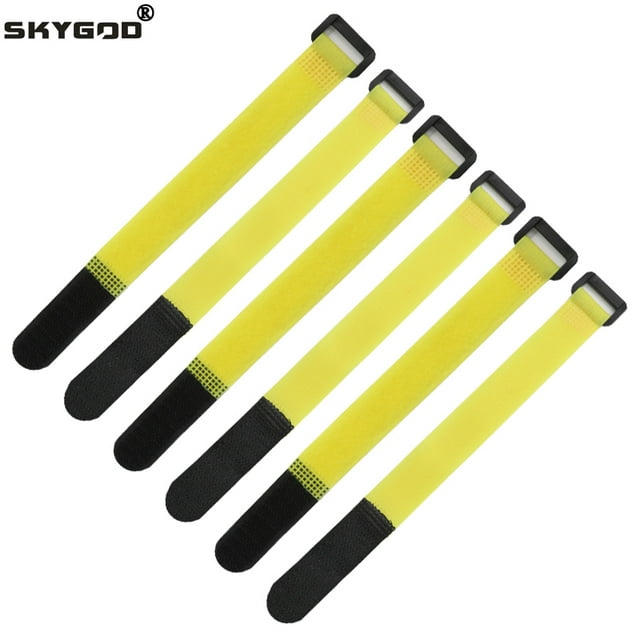 Attache de Câble Canne à Pêche Antidérapante Boucle Inversée Ferme Jaune Accessoires Réutilisables Auto-Adhésifs 20x500mm 10 Pcs