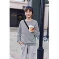 thumbnail image 7 of Arshiner Boys Sweatshirts Long Sleeve Crewneck Pullover Shirt Kids Fashion Fall Winter Sweater Size 6-14 Years Light Gray 140, 7 of 7