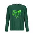 thumbnail image 2 of St Patricks Day Shirts Men Long Sleeve Funny Green Heart Shamrock St. Patricks Printed Tee Causal Round Neck Tops, 2 of 4