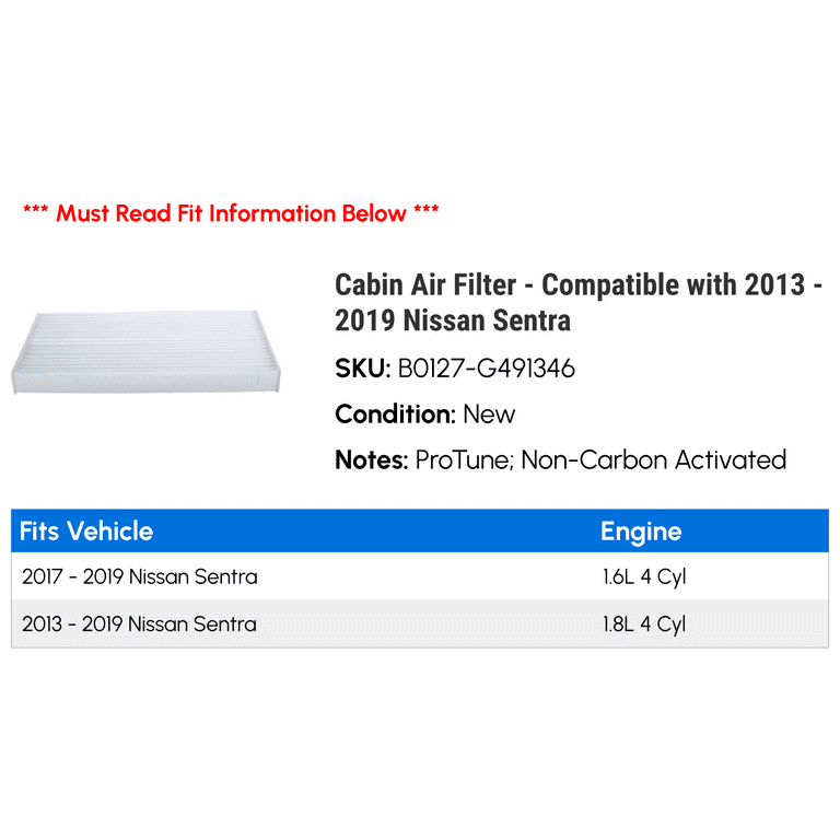 2013 nissan sentra 2024 cabin air filter