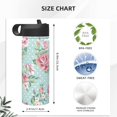 thumbnail image 4 of Yiaed Vintage Floral Print Water Bottle with Straw Lid, Stainless Steel Double Wall Insulated Water Bottle | Leak-Proof and Spill-Proof Water Bottle, 4 of 8
