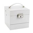 thumbnail image 1 of Organizador de joyero, de cuero PU, soporte grande para joyas, para anillos, mujeres, niñas, soporte de exhibición, estuche de viaje, 13x 13x 12,5 cm Blanco Sunnimix Caja de almacenamiento de joyas, 1 of 8
