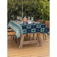 thumbnail image 4 of 60x120 Inch Outdoor Tablecloth with Umbrella Hole Zipper Rectangle Dark Blue Flowers Rectangular Tablecloths Outside Waterproof Vintage Rustic Abstract Floral Aesthetic Patio Table Cover for Picnic, 4 of 8