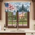 thumbnail image 6 of 4th of July Curtain Valances for Windows, Kitchen Valance Window Treatments Panel 2 Pack, American Flag Independence Day Forest Rod Pocket Short Curtains for Bathroom Bedroom 60 x 18 Inch, 6 of 8