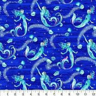 Mermaid Fabric by The Yard, Girls Mermaid Scales Upholstery Fabric, Girly  Sea Animal Decorative Fabric for Kids Women, Cartoon Ocean Fish Turtle