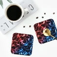 thumbnail image 3 of Bingfone Vintage Red And Blue Lightning Leather Drinks Coasters with Set of 6,Suitable for Home Kitchen,Coffee Cup Coasters Home Gift, 3 of 7
