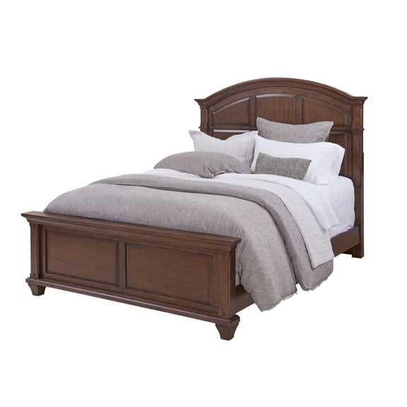 American Woodcrafters Sedona Cherry Finished Wood Arched Queen Panel Bed