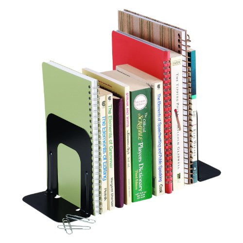 STEELMASTER Economy Steel Bookends 5 Inch Backs 1 Pair 4.69 x 5 x 5.25 Inches Black (241005004)