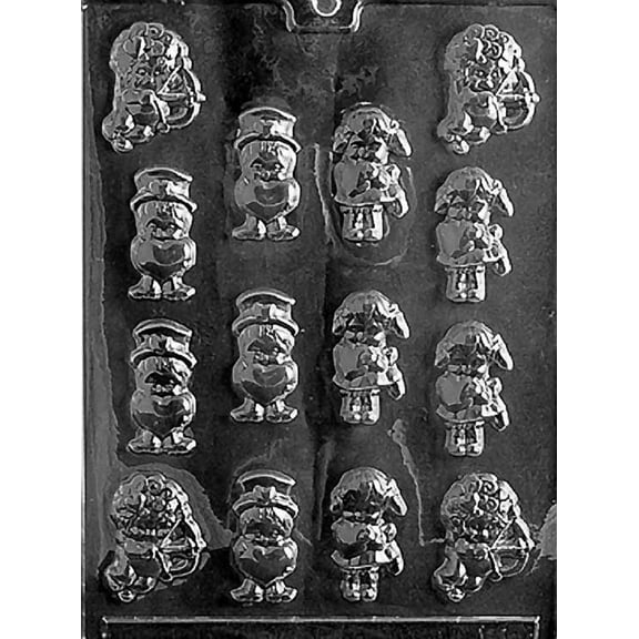 Grandmama's Goodies Valentine's Day V010 Cupid Assortment Chocolate Candy Soap Mold with Exclusive Molding Instructions