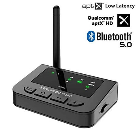 Golvery Long Range Bluetooth 5.0 Transmitter Receiver for TV with Audio Pass-Thru Feature, Plug & Play, Supports AptX Low