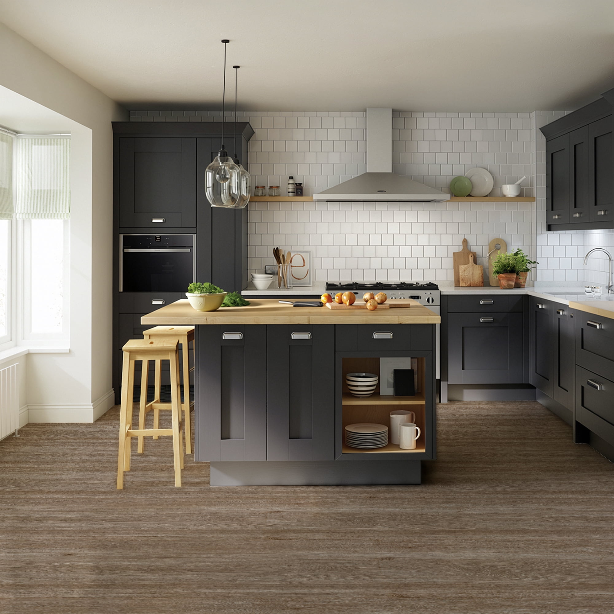 Abyssaly Vinyl Peel and Stick Flooring tile 15.7" x 118", Covering Area 12.92 Sq.ft, Self-Adhesive Floor Tile Light Brown Wood Grain Look for Home Decoration