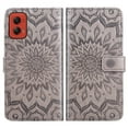 thumbnail image 6 of Asuwish Compatible with Motorola Moto G Stylus 5G 2024 Wallet Phone Case and Tempered Glass Screen Protector Flip Credit Card Holder Stand Mandala Flower Cell Cover Wrist Strap for G5 Women Men Gray, 6 of 9