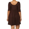 thumbnail image 4 of Women's Plus Size Scoop Neck 3/4 Sleeves  Babydoll Midi Mini Dress, 4 of 5