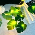 thumbnail image 3 of Sunjoy Tech 1 Set String Light Turtle Leaves Shape Radiation Free Faux Silk Flower LED Fairy Curtain String Light Wedding Decor for Office, 3 of 8