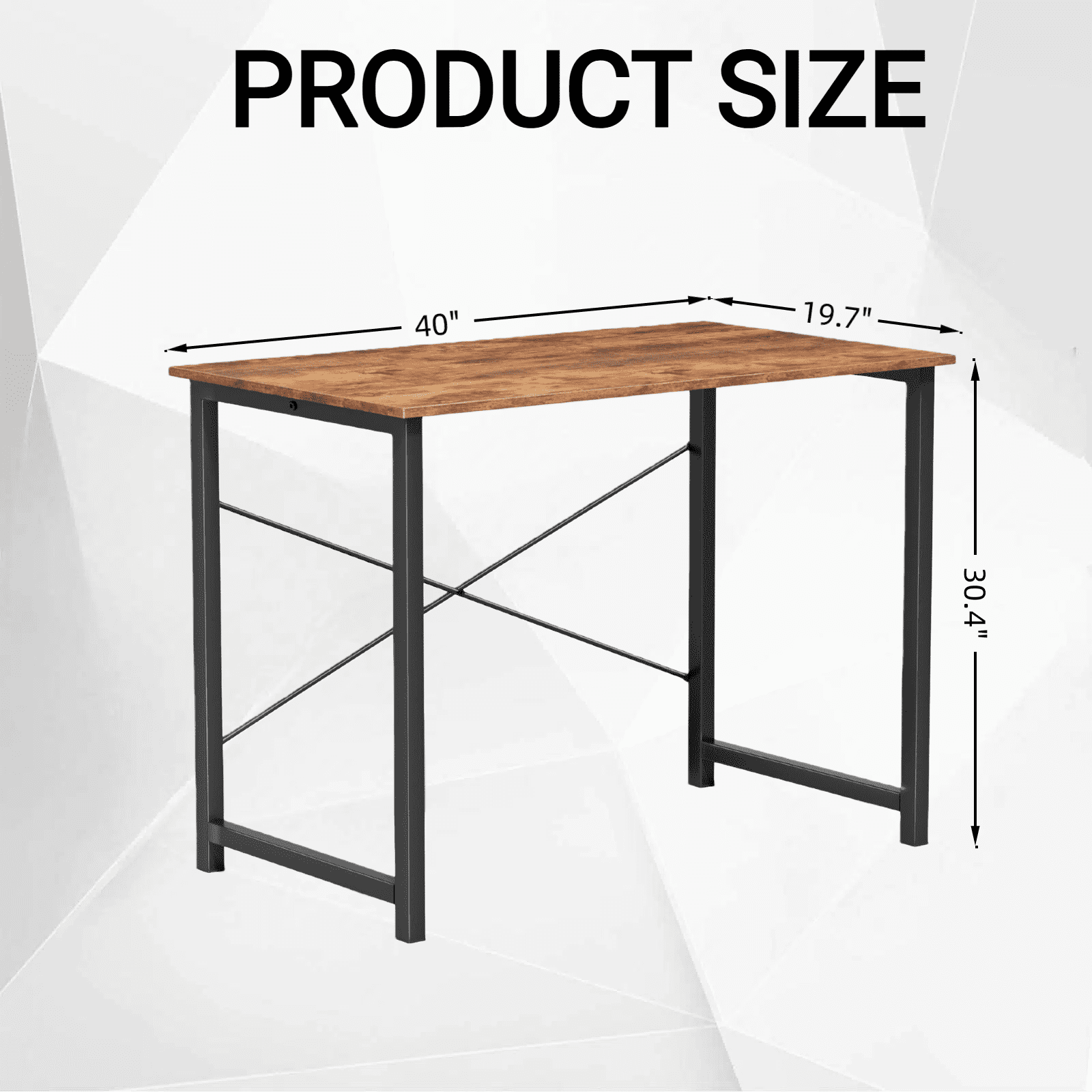 CONCETTA 40in Computer Office Desk, Writing Table for Small Spaces, Modern Style Home Office Desk, Rust Brown