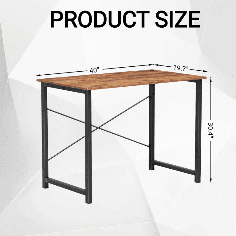 CONCETTA 40-Inch Computer Office Desk, Rust Brown photo 7