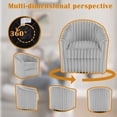 thumbnail image 4 of UIXE 360° Swivel Barrel Chair Curved Faux Fur Accent Chair Art Decor Style Round Club Arm Chair with Upholstered Seating for Home, Gray, 4 of 6