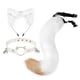 thumbnail image 2 of Diadema con orejas de gato y cola larga para disfraz de Halloween Blanco, 2 of 7