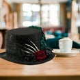 thumbnail image 6 of Dark Series Theme Top Hat Wool Skeleton Flower Design Tall Hat For Cosplay Enthusiasts And Theater Stage Performances, 6 of 11
