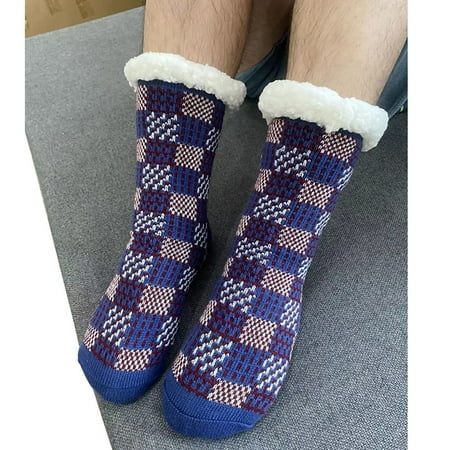 

Foraging dimple Men Cotton Socks Print Thicker Floor Socks Carpet Socks Blue