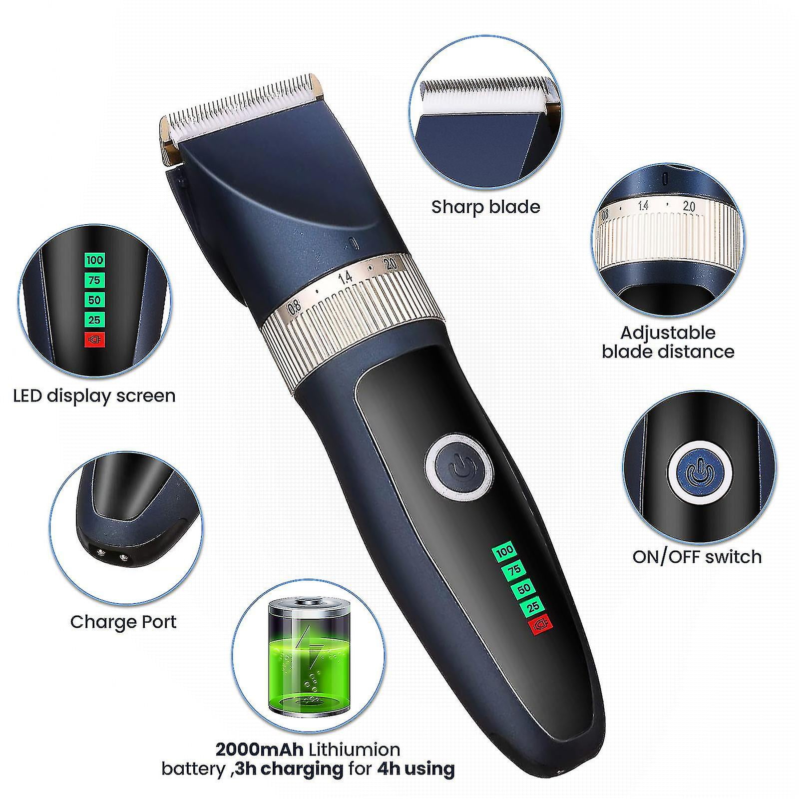 Pro Silent Pet Hair Grooming Clipper Trimmer Shaver Dog Electric Shave Walmart