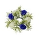thumbnail image 4 of Anillo de vela con flores artificiales, anillo de guirnalda de velas con hojas , corona de anillo de vela, corona de velas Azul, 4 of 9