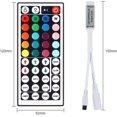 thumbnail image 2 of xianyou-44 Key RGB IR Remote Controller Wireless, LED Lights Remote Controller DC 5V-24V 12A for 4pin RGB 5050 3528 2835 LED Light Strip Color Changing, Fade, Strobe, 2 of 4