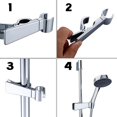 thumbnail image 1 of Soporte de cabezal de ducha - Soporte de ducha ajustable - Puede girar 45 ángulos de boquilla - Para accesorios de ducha de 22-25 mm - Con abrazadera deslizante (plata) Banban, 1 of 2
