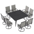 thumbnail image 5 of ELPOSUN 9 Piece Outdoor Patio Dining Set Swivel High Back Textilene Chairs and Square Table Furniture Set,Light Gray, 5 of 6