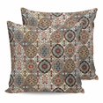 thumbnail image 7 of Outdoor Pillow Covers Throws Abstract Ethnic Floral Art,Waterproof Pillow Cases Pack of 2 Geometric Tribal Brown Pattern,Durable Cushion Cover Pillowcase for Patio Balcony Couch Garden, 7 of 7